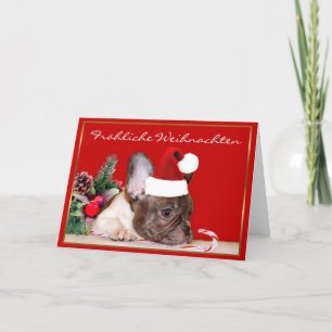 Festividades Cartão do buldogue francês de Fröhliche