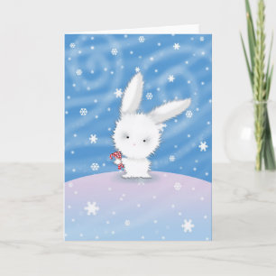 Festividades Cartão do Coelho de Natal Coelho de Neve