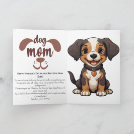 Festividades Cartão do Dia das Mães para Mãe de Cachorro Cinza