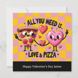 Festividades Cartão do Dia dos Namorados com Amor de Pizza