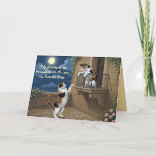 Festividades Cartão do Dia dos Namorados de Gato Calico