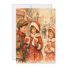 Cartão do Dia dos Namorados no estilo vintage de 1