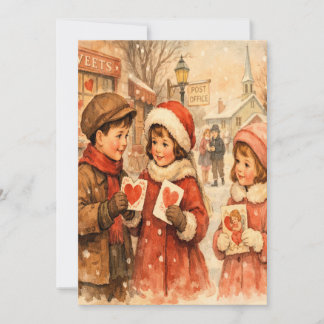 Festividades Cartão do Dia dos Namorados no estilo vintage de 1