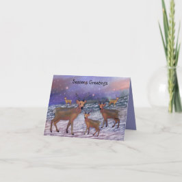 Festividades Cartão do feriado da queda de neve da rena