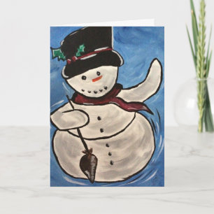Festividades Cartão do feriado do boneco de neve