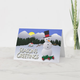 Festividades Cartão do feriado do boneco de neve dos