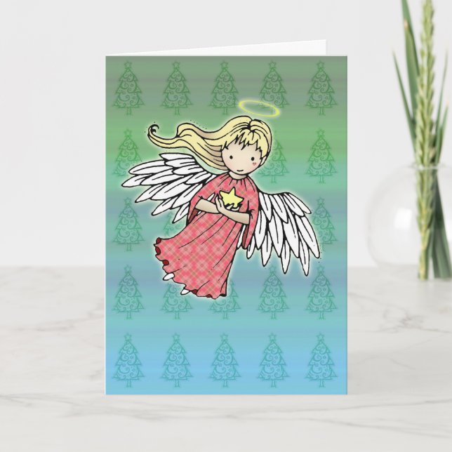 Festividades Cartão do Pequeno Anjo de Natal (Frente)