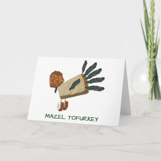 Festividades Cartão do vegetariano de Mazel Tofurkey (Frente)