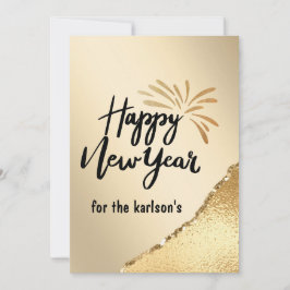FESTIVIDADES CARTÃO ELEGANTE DE FERIADO DE ANO NOVO E DOURADO