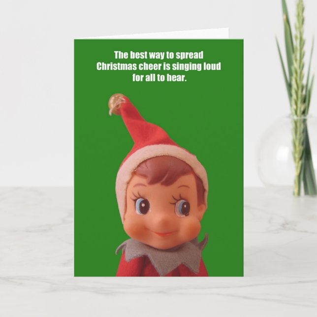 Festividades cartão Elf de Natal (Frente)