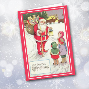 Festividades Cartão Elf De Papais noeis Vitorianos Da Era Vinta