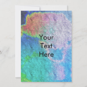 Festividades Cartão em Branco Colorido de Tinta Tie Dye em Aqua