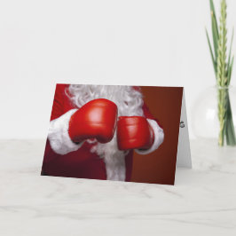 Festividades Cartão Engraçado de Papai Noel Boxing