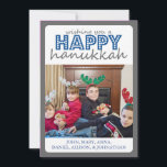 Festividades Cartão feliz animador de Hanukkah (cinza/azul)<br><div class="desc">Animador desejando lhe um cartão feliz de Hanukkah Chanukah (azul marinho/obscuridade - prata cinzenta/branco)… este divertimento, festivo, e o cartão alegre de Hanukkah é a maneira perfeita de desejar cumprimentos de Chanukah a seus família e amigos. Cartão perfeito de Hanukkah para que uns noivos novos/newlyweds mandem para seu primeiro Chanukah...</div>