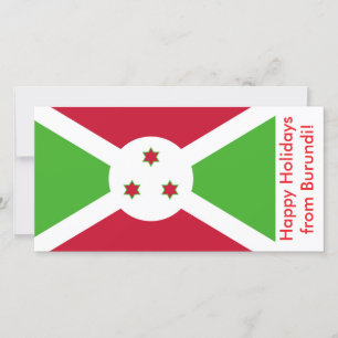Festividades Cartão Feliz de Férias com bandeira do Burundi
