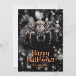 Festividades Cartão Feliz de Halloween do Spookie Spider Cobweb