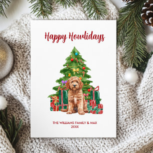 Festividades Cartão Feliz de Hlidays Goldendoodle