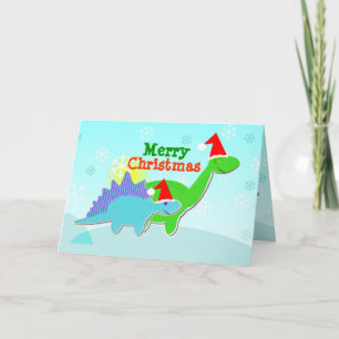 Festividades Cartão Feliz de Natal para Dinossauros