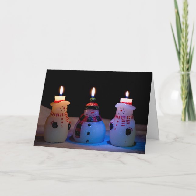 Festividades Cartão Feliz de Natal para Snowmen (Frente)