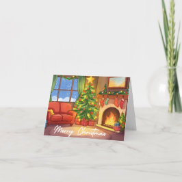 Festividades Cartão Feliz Natal | Cartão de Férias em Aquarela