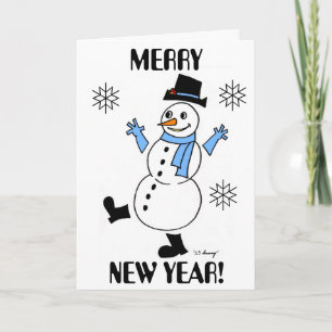 Festividades Cartão "FELIZ NOVO ANO" para boneco de neve