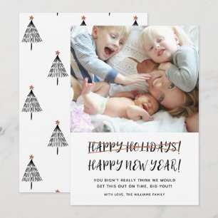 Festividades Cartão Feriado de Foto do Feliz ano novo Moderno E