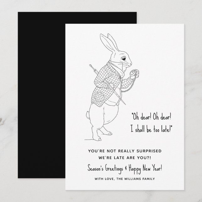 Festividades Cartão Feriado Engraçado de Feliz ano novo Atrasad (Frente/Verso)