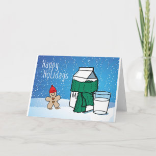 Festividades Cartão Feriado Engraçado de Neve "Milk & Ginger"