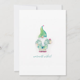 Festividades Cartão Feriado Gnomo de Natal de Cód Watercolor