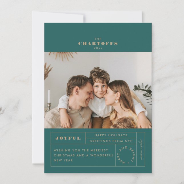 Festividades Cartão Festivo de Férias Planas (Frente)