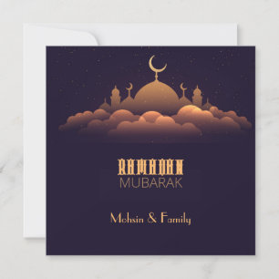 Festividades Cartão Flat de Férias Ramadan Mubarak