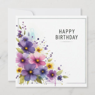 Festividades cartão floral de feliz aniversário