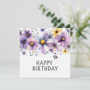 Festividades cartão floral de feliz aniversário