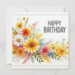 Festividades cartão floral de feliz aniversário