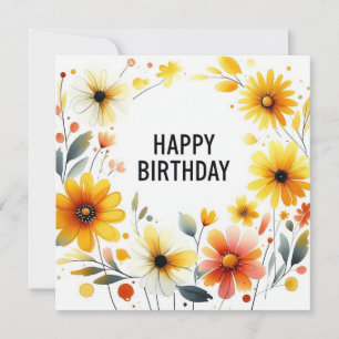 Festividades cartão floral de feliz aniversário