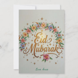 Festividades Cartão floral moderno personalizado de Eid Mubarak