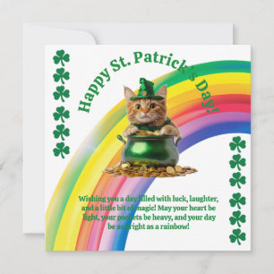 Festividades Cartão Fofo do Dia de São Patrício – Gato em Pote