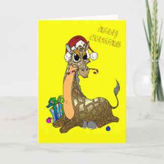 Festividades Cartão Giraffe de Natal
