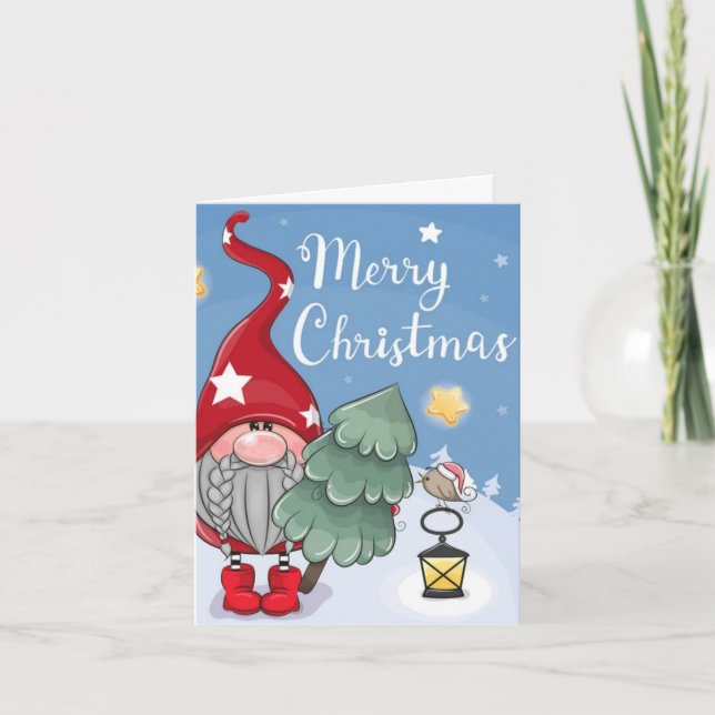 Festividades Cartão Gnomo de Natal - Feliz Ano Gnomo (Frente)