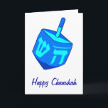 Festividades Cartão grande de Dreidel Chanukah<br><div class="desc">Um dreidel azul grande para lembra todos que o feriado das luzes está aqui!   Chanukah feliz</div>