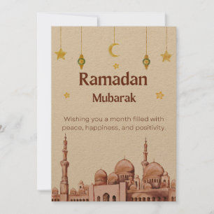 Festividades Cartão ilustrativo de férias Ramadan Mubarak Beige