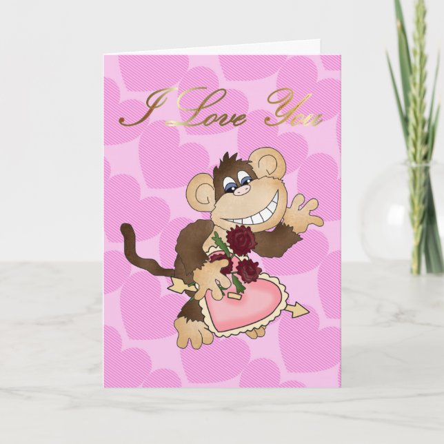Festividades Cartão Macaco de Amor (Frente)