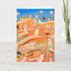 Festividades Cartão Meerkats da arte do tintureiro de John