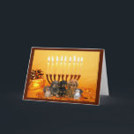Festividades Cartão Menorah4 de Chanukah do Dachshund<br><div class="desc">Recordar a família e os amigos durante a estação de Chanukah é uma maneira maravilhosa de permanecer em contacto com as pessoas que você ama e se importa aproximadamente. Eu criei estes cartões de Chanukah do cão com amor e o cuidado e eu somos certos que qualquer um que ama...</div>