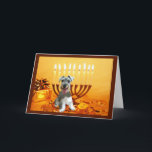 Festividades Cartão Menorah de Chanukah do Schnauzer diminuto<br><div class="desc">Recordar a família e os amigos durante a estação de Chanukah é uma maneira maravilhosa de permanecer em contacto com as pessoas que você ama e se importa aproximadamente. Eu criei estes cartões de Chanukah do cão com amor e o cuidado e eu somos certos que qualquer um que ama...</div>