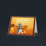 Festividades Cartão Menorah de Chanukah do Schnauzer diminuto<br><div class="desc">Recordar a família e os amigos durante a estação de Chanukah é uma maneira maravilhosa de permanecer em contacto com as pessoas que você ama e se importa aproximadamente. Eu criei estes cartões de Chanukah do cão com amor e o cuidado e eu somos certos que qualquer um que ama...</div>