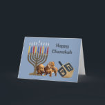 Festividades Cartão Menorah Dreidel1 de Chanukah do Dachshund<br><div class="desc">Recordar a família e os amigos durante a estação de Chanukah é uma maneira maravilhosa de permanecer em contacto com as pessoas que você ama e se importa aproximadamente. Eu criei estes cartões de Chanukah do cão com amor e o cuidado e eu somos certos que qualquer um que ama...</div>