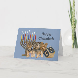 Festividades Cartão Menorah Dreidel de Chanukah do yorkshire