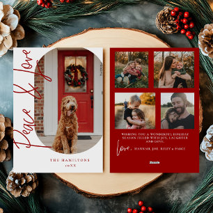 Festividades Cartão Minimalista Moderno de Paz e Amor