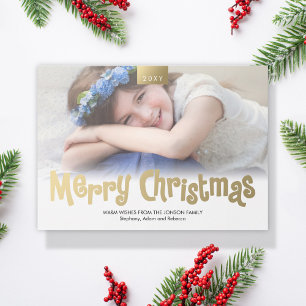 Festividades Cartão Moderno de Fotografia Personalizada para Fe